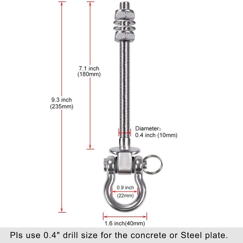 2 шт. подвеса для деревянной балки и двутавровой балки, съемные и легко соединяемые, прочные крючки для качелей из нержавеющей стали, мешок с песком для кресла-гамака для йоги, крепеж для качелей