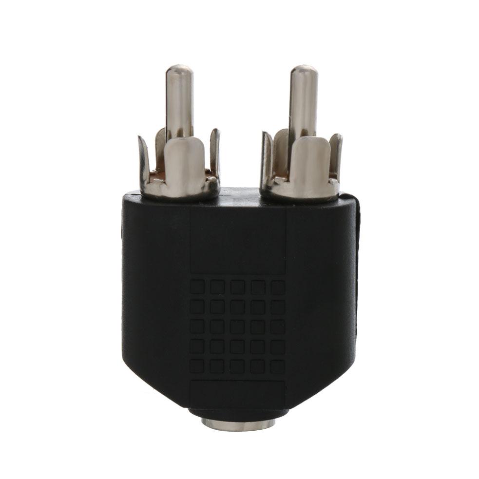 Соединители Черные Видеоаксессуары 3,5 мм на 2 RCA Женский Мужской Y-разветвитель Аудиоадаптер Конвертер