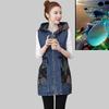 Подходящий по цвету джинсовый жилет с капюшоном, женская весенняя свободная безрукавка, большой размер, женская повседневная жилетка, верхняя одежда, топы