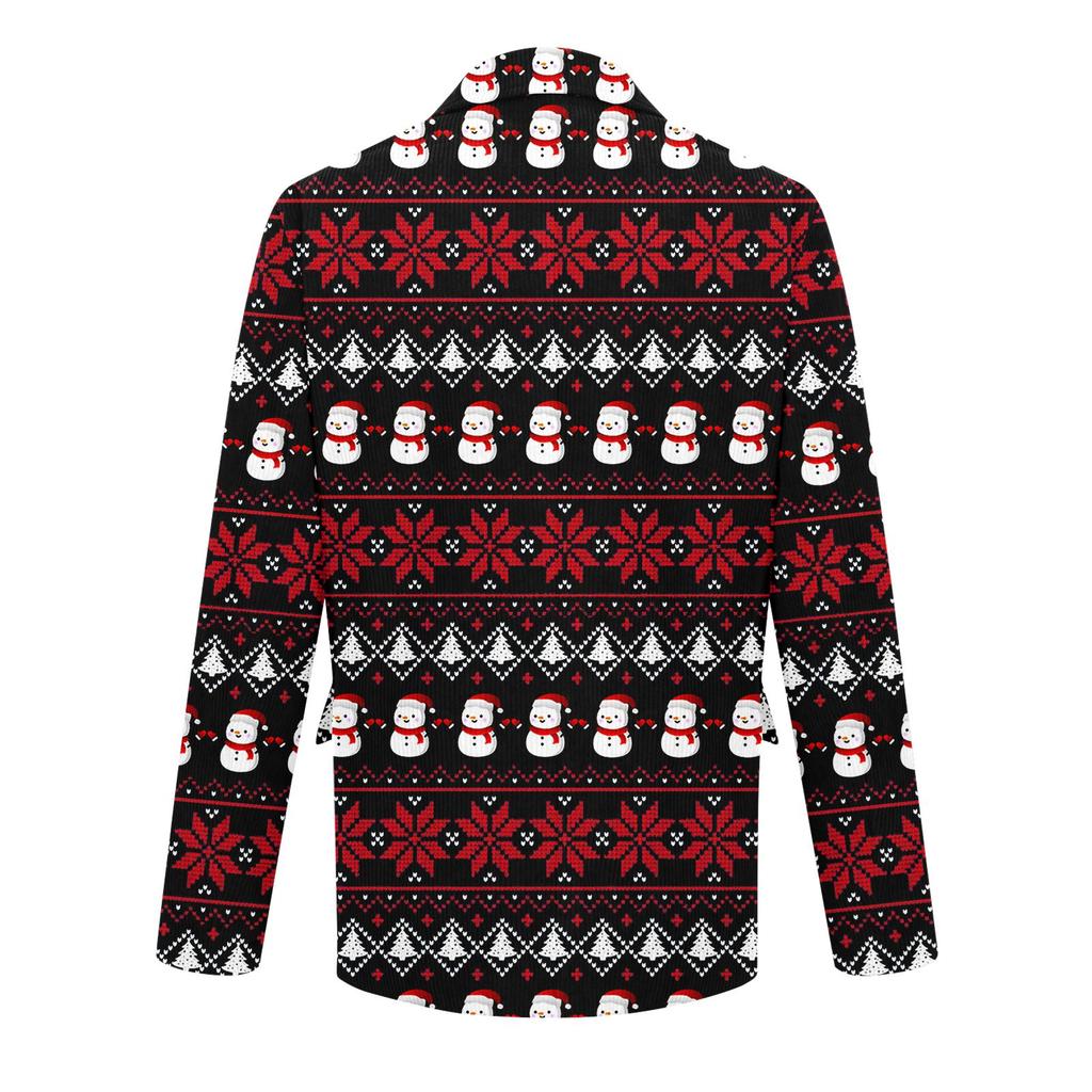 Мужской уродливый рождественский вельветовый теплый карманный пиджак-кардиган, мужской повседневный костюм