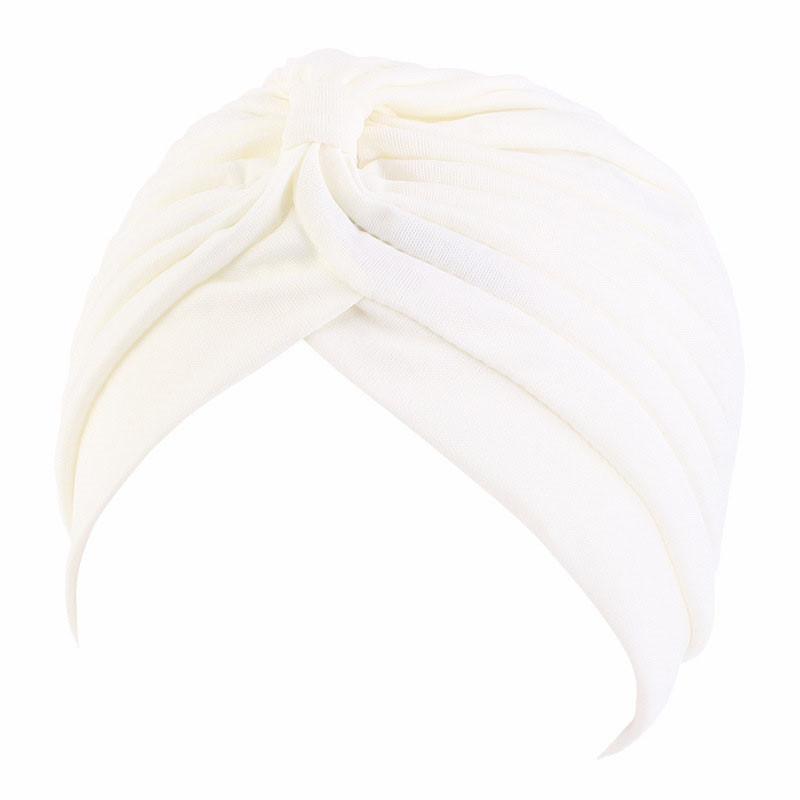 Шляпа Арабская шляпа Плиссированная шляпа Базовая кепка Женская шляпа Тюрбан Сплошной цвет Химическая повязка на голову