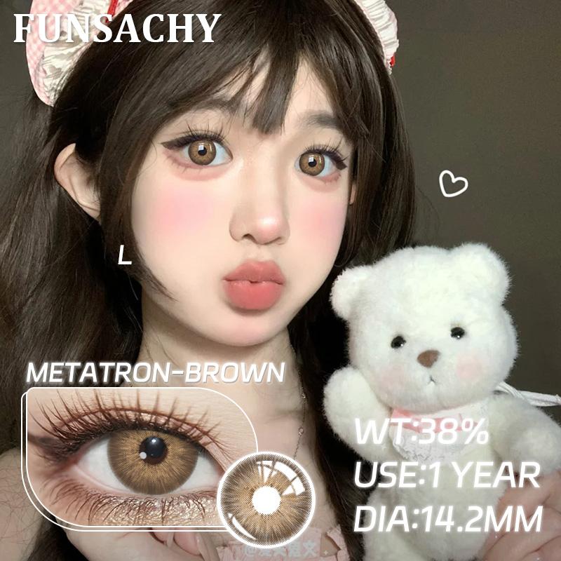 FUNSACHY 1 Pair Blue Contact Lenses for Eyes Natural Colored Contact Blue Eyes Lenses Korean Contacts Lenses Yearly Green Pupil