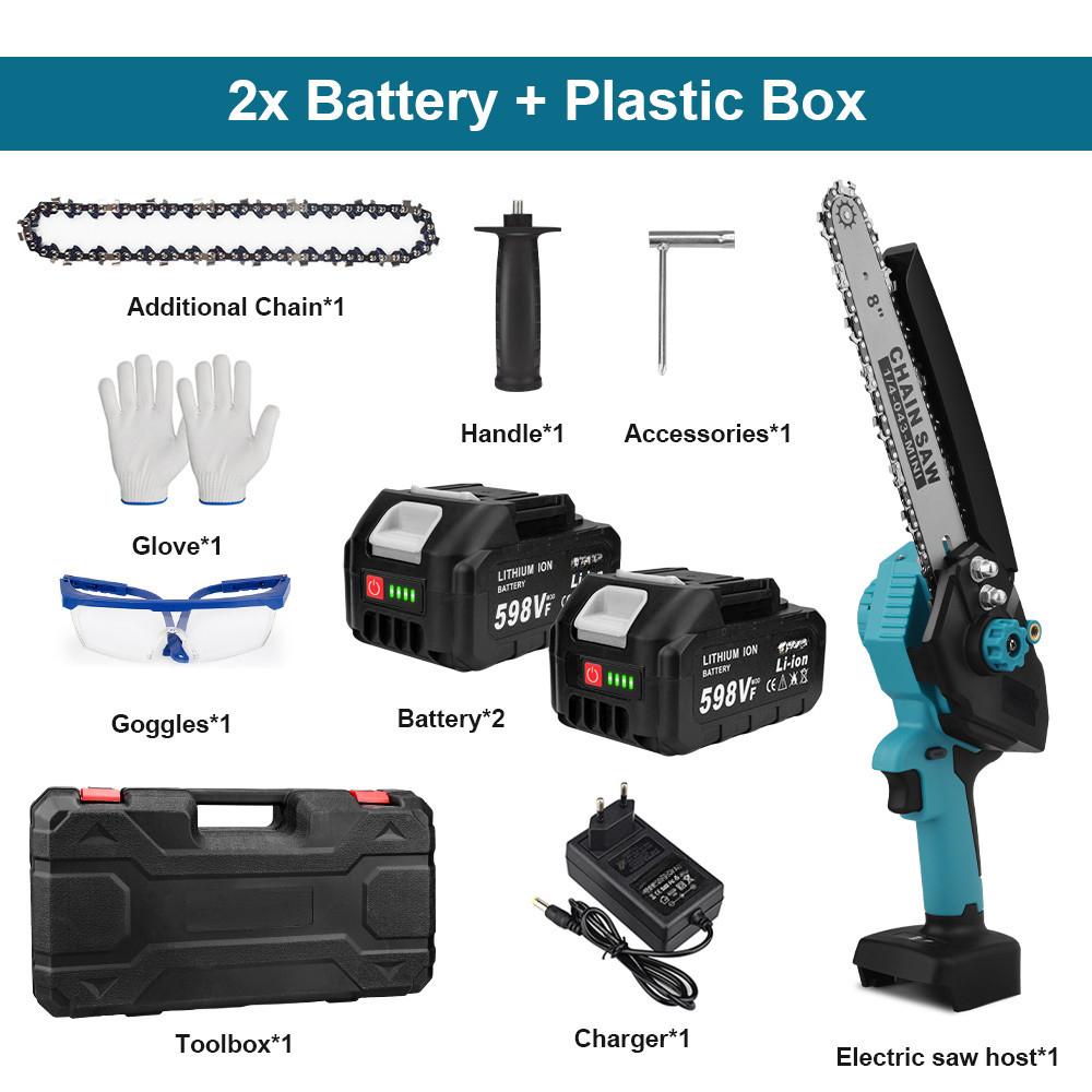 1500 Вт-1999 Вт 8-дюймовая бесщеточная электрическая цепная пила с масленкой, аккумуляторная ручная цепная пила для обрезки, портативные деревообрабатывающие режущие электроинструменты