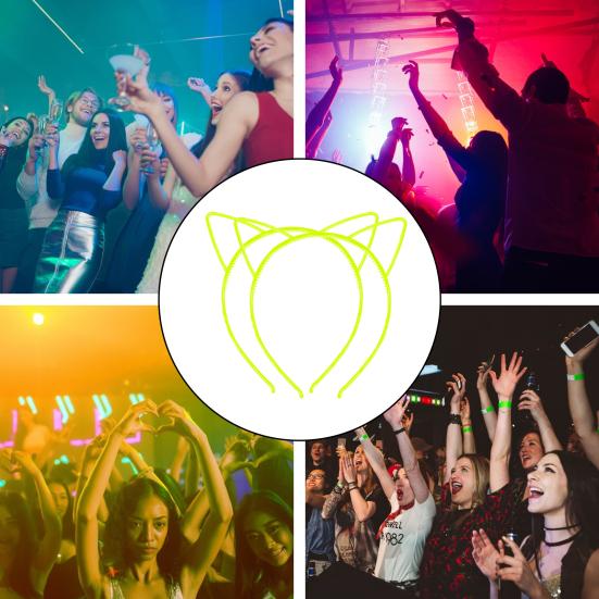 1 пара, детская пластиковая повязка на голову из смолы, светящаяся в темноте обруч для волос с кошачьими ушками, аксессуары для волос для дня рождения, косплея