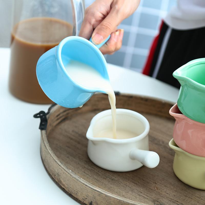 Кувшин для молока в корейском стиле с длинной ручкой, керамический горшок, кафе, бариста, инструменты для приготовления эспрессо, аксессуары, кофейная посуда, кастрюля для соуса, кувшин