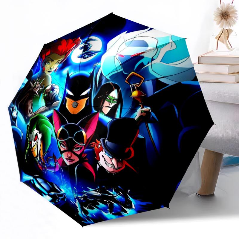 Batman Action Outdoor Automatic Umbrella Sturdy 8 Rib Durable Plastic Iron Outdoor Daily Use Outdoor Accessory Perfect Gift Friends