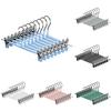 8Pcs Trouser Hangers Adjustable Non-Slip Space Saving with Rubber Coating Strong Chrome Clothes Hangers