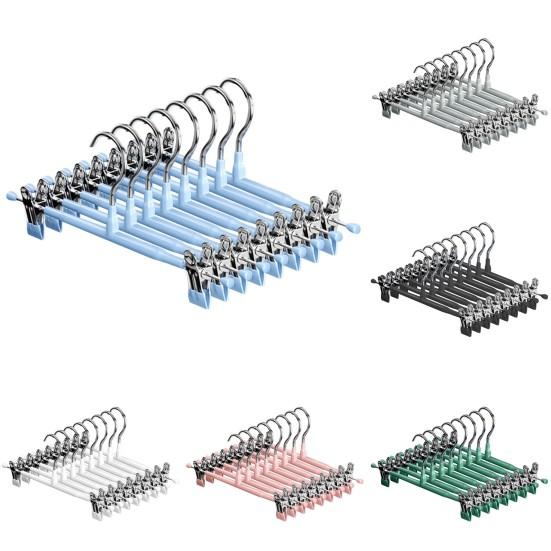 8Pcs Trouser Hangers Adjustable Non-Slip Space Saving with Rubber Coating Strong Chrome Clothes Hangers