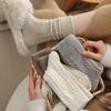Осенние и зимние шерстяные женские носки Twist Retro Simple Solid Color Mid-tube Socks Серые толстые теплые женские носки