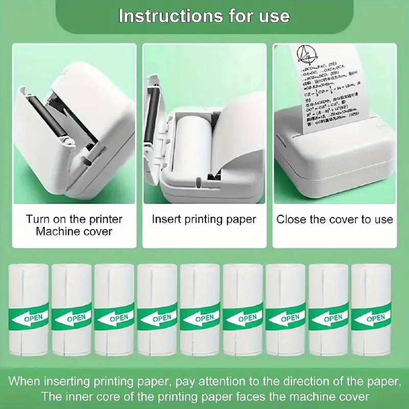 5 шт. термобумага, самоклеящаяся бумага для мини-принтера, бумага для печати наклеек для карманного термопринтера