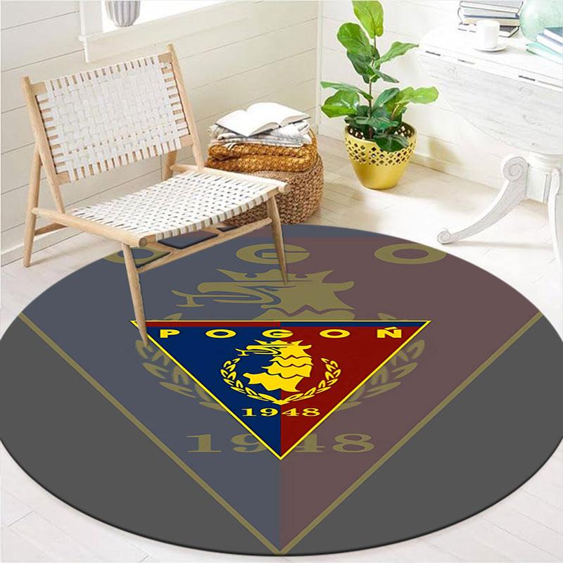 MKS Pogoń Szczecin Round Area Rug,Carpet Rug for Living Room Bedroom Sofa Playroom Decor,Non-slip Floor Mat