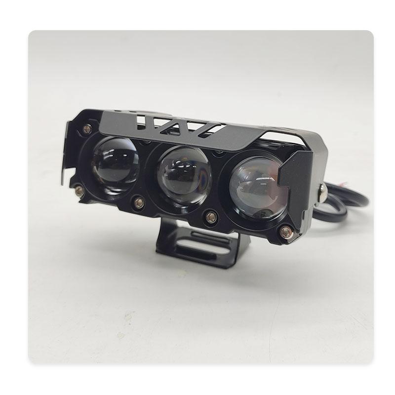 Светодиодные линзы для мотоциклов, вспомогательные противотуманные фары высокой мощности, белые, желтые с красными фарами DRL, фары дальнего света для мотоциклов, квадроциклов, внедорожников