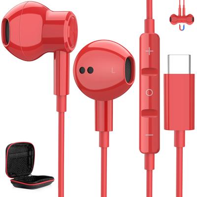 Проводные наушники типа C с микрофоном, чипом ЦАП, Hi-Fi качество звука, наушники USB типа C, магнитная совместимость с iPhone15 Pro Air4 10th S23 Pixel 8a