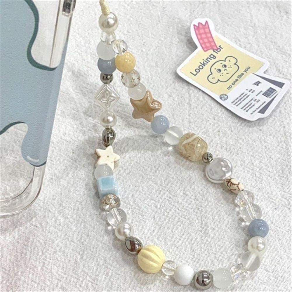 Hanging Cord Beaded Phone Chain Phone Charms Mobile Lanyard Trendy Pendant Phone Strap Women Girls