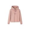 Solid Color Brand Logo Drawstring Hooded Long Sleeve Sweatshirt Women Sweatshirt Pink 162247718-3