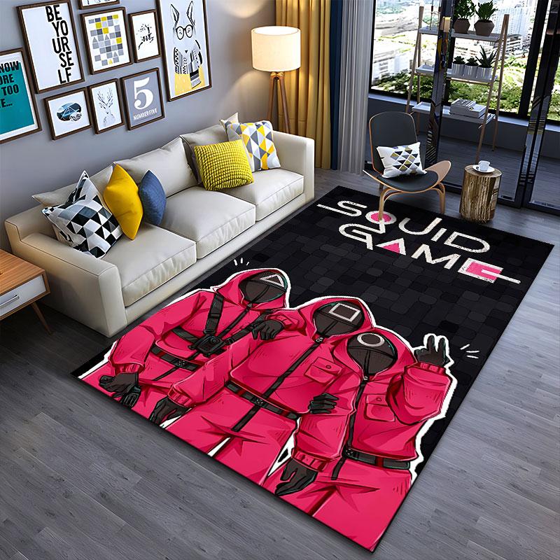 Squid Game Guards Design Carpet suitable as a non-slip mat for the living room or bedroom sofa