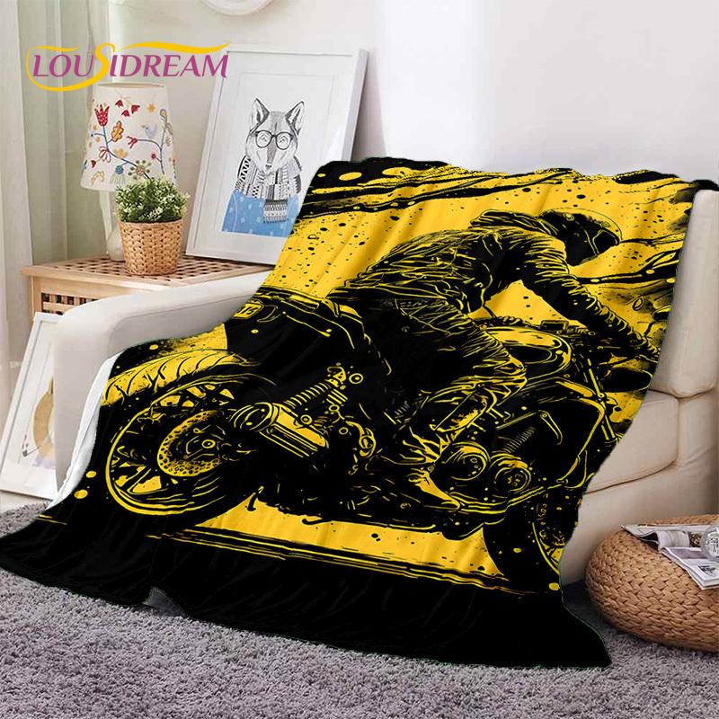 Motocross Motorcycle Soft Blankets,Keep Warm Throw Blanket Comfortable Blanket for Picnic Beds Sofa Home Bedroom Hiking Gift