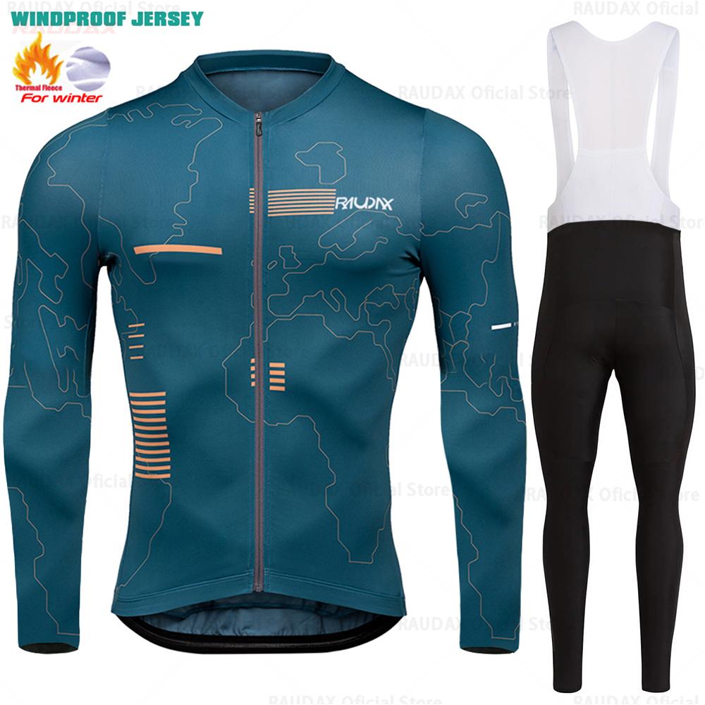 2026 Winter Velvet Warm Cycling Suit Set Thermal Fleece Clothing Sets Top Cycling Jersey Sport Bike MTB Riding Clothing Warm Jackets for Man