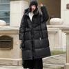 New Winter Women Oversize Long Puffer Coat Female Thick Warm White Duck Down Jacket Hooded Loose Parkas Outwear