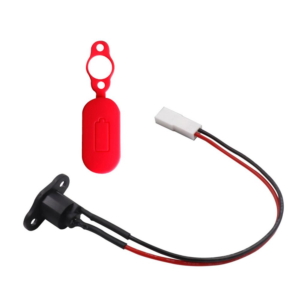 Крышка зарядного отверстия с зарядным кабелем Водонепроницаемая крышка зарядного порта для электровелосипеда/скутера, запчасть для электровелосипеда