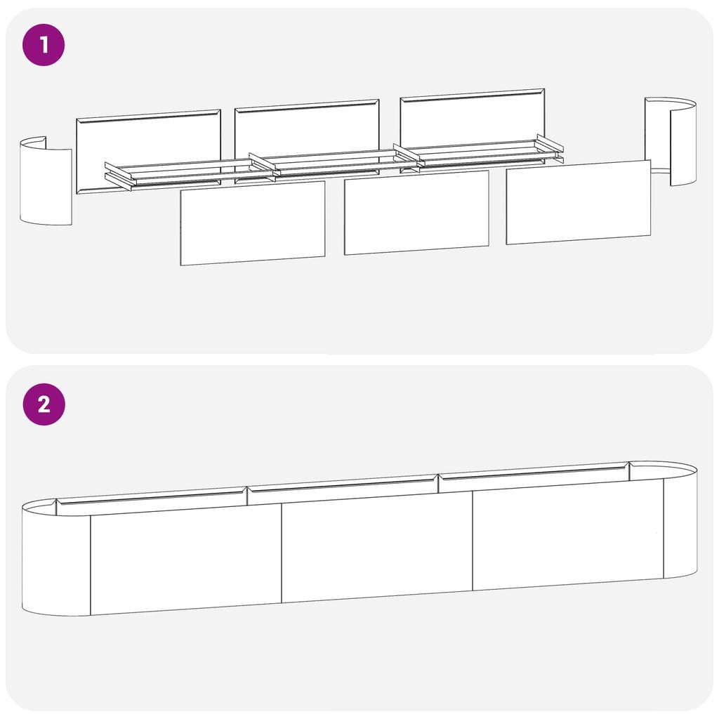 Raised Garden Bed Weatherproof Steel 280 x 40 x 40 cm