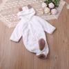 Baby Coral Fleece Hooded Long-Sleeve Warm Jumpsuit for Autumn/Winter