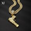 European American Hip-Hop MONEY Letter Diamond Pendant Cuban Necklace
