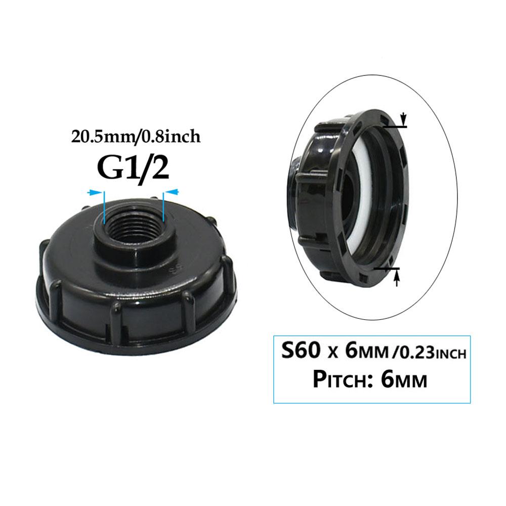 Адаптер для бака IBC S60 x 1/2" 3/4' 1" 1,5 2" 63/75/80/100 мм резьбовое соединение Ton Barrel Connect 1000 литровое соединение для бака IBC