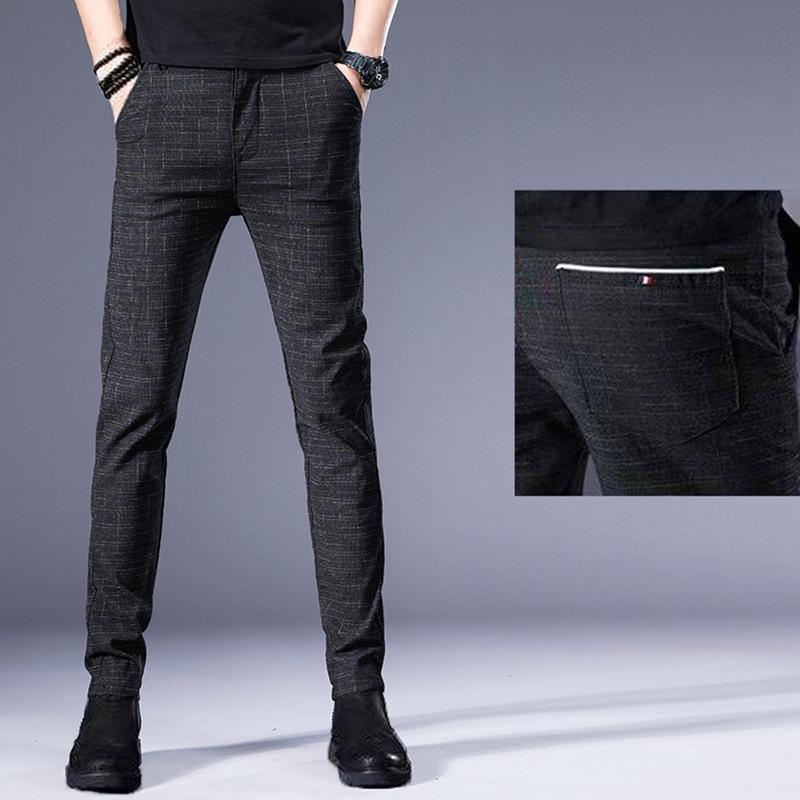 Новые осенние повседневные брюки, мужские корейские версии The Tide of Youth, маленькие прямые хлопковые брюки, мужские узкие мужские брюки