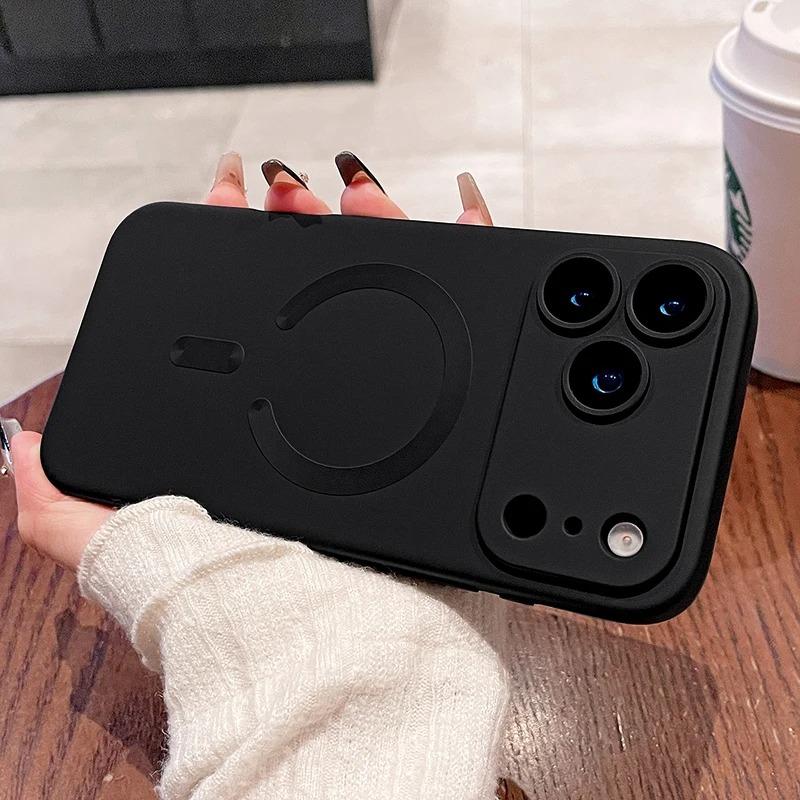 For Magnetic Phone Case For For Iphone 17 16 Pro Max Lens Protection Matte Cases For For Iphone 1 14 13 17 Pro Max Cover