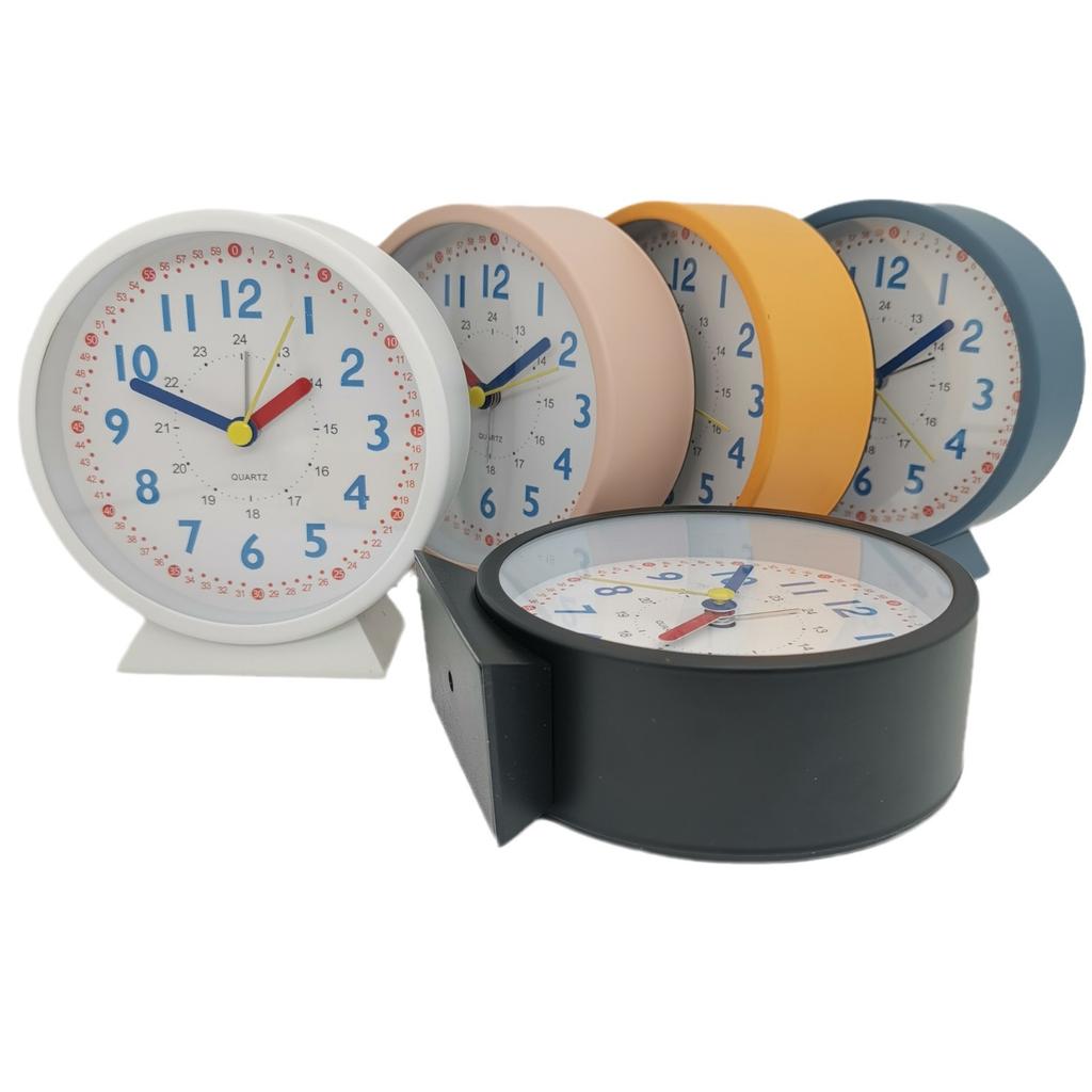 Silent Quartz Clock Metal Clock with Alarm Clock with Night Light Big Head Pointer Early Education Alarm Clock Student Bed Clock