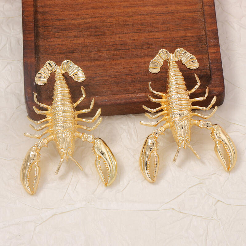 Bohemian Personalized Metal Large Lobster Earrings for Women Ladies Marine Creatures Vacation Travel Earrings Jewelry Wholesale