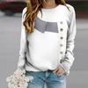 Tops For Women Creative Solid Color Print Round Neck Long Sleeve T-shirt Fall Casual Slim Pullover Women's Long Sleeve Top