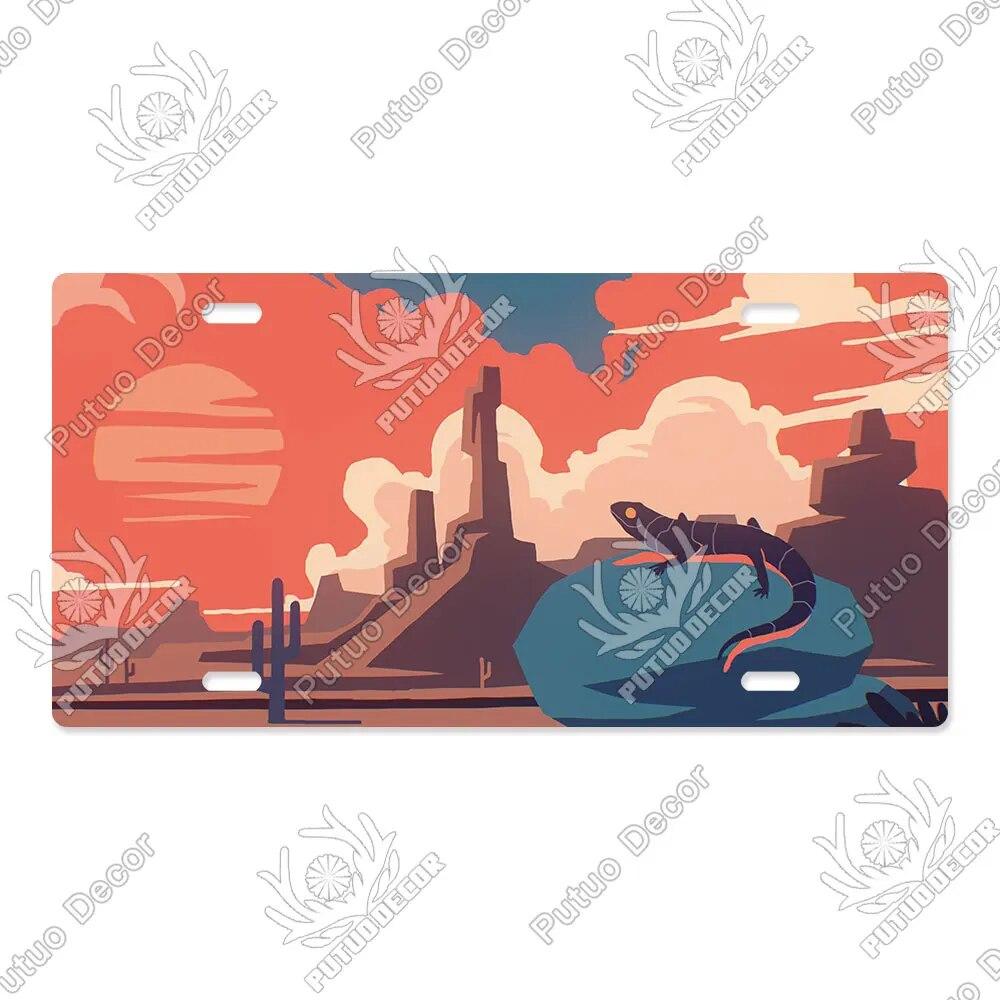 Putuo Decor Illustrations Licenses Plate Tin Sign Plaque Metal Decorative Plate for Car Living Room Door Home Wall Decor