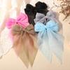 RAINBOW BOWS 1PCS Elegant Large Bow Ribbon Hair Clip Women Simple Satin Spring Clip Ponytail Bow Hairpin Girls Hair Accessories