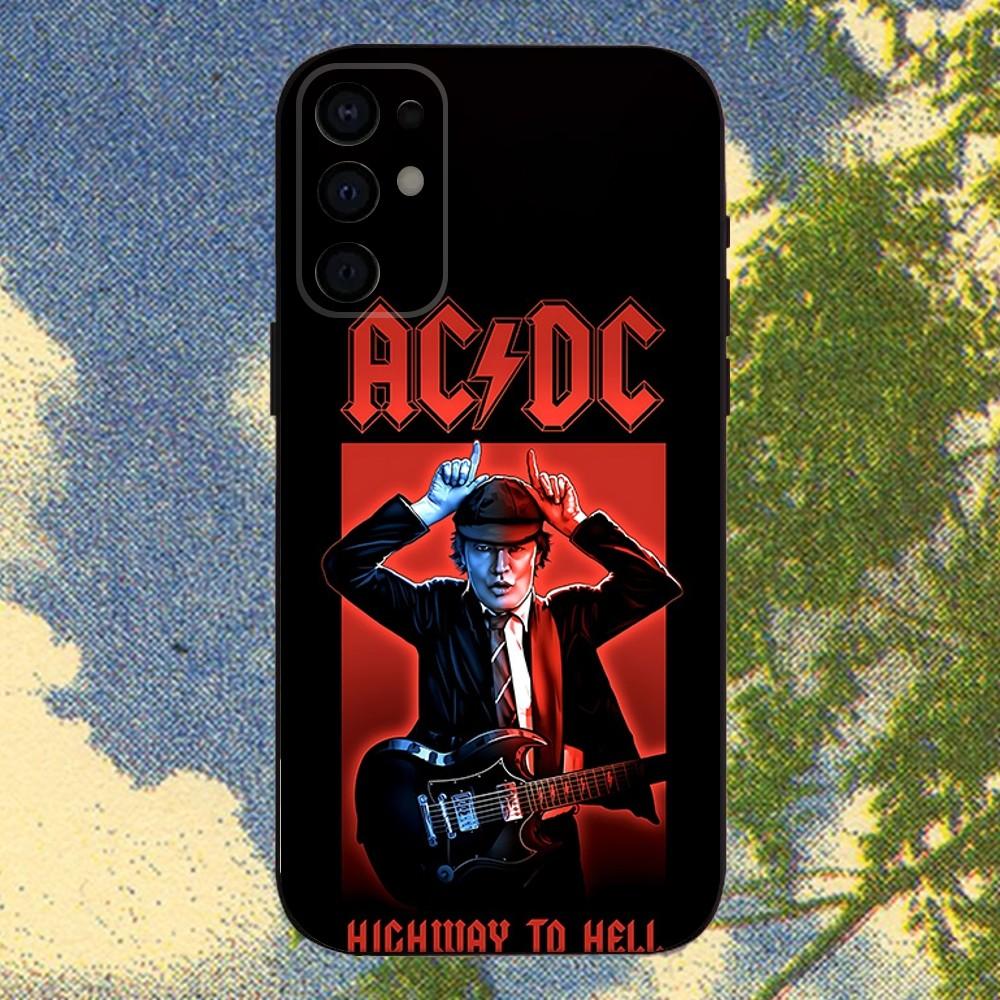 A-AC ROCK D-DC Band1 Phone Case For Samsung S25,S24,S21,S22,S23,S30,Ultra,S20,Plus,Fe,Lite,Note,10,9,5G Black Cover
