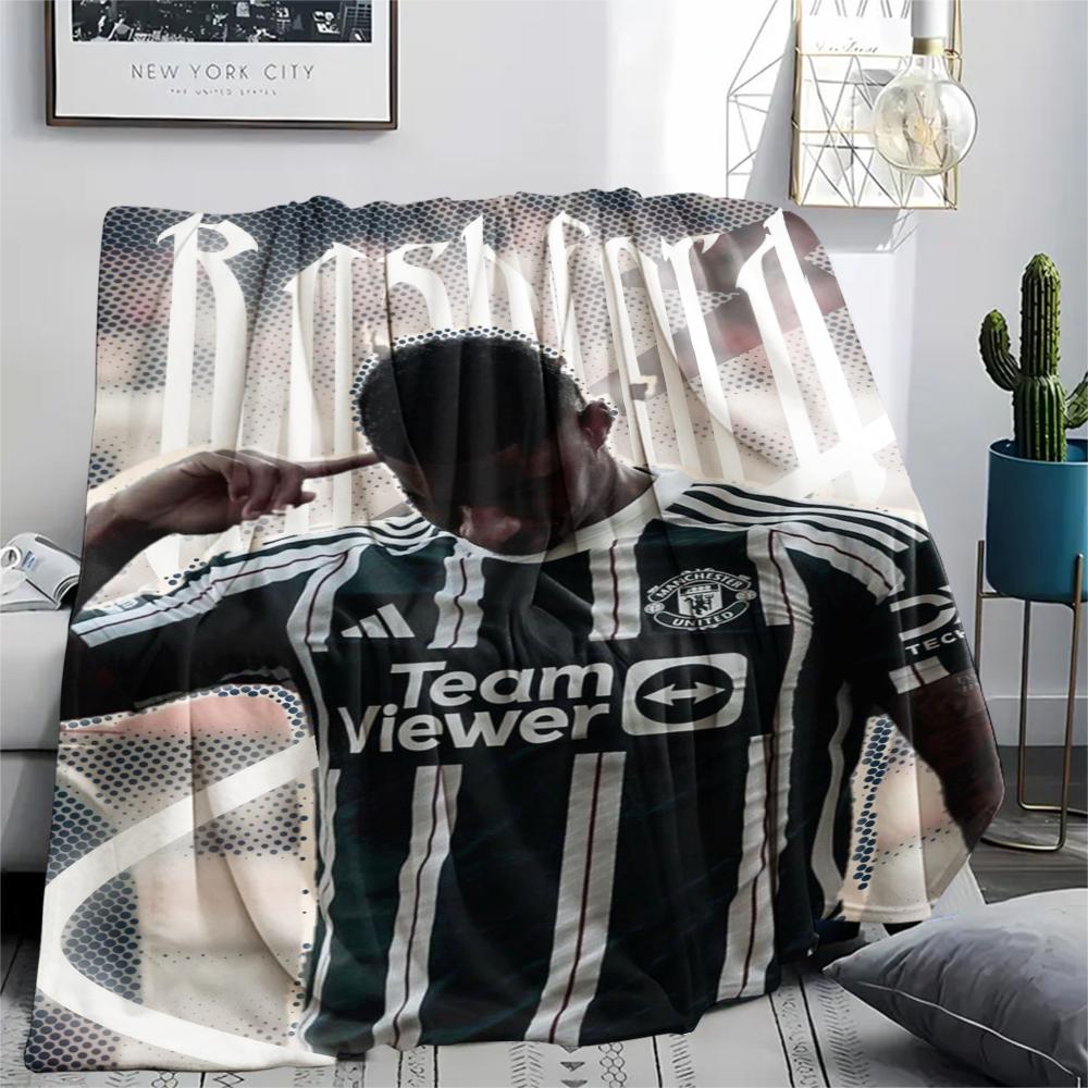 1PC Marcus Rashford Print Flannel Blanket, High quality Comfortable for All Seasons, Home Decor, Warmth and Comfort, Perfect for Christmas Gifts
