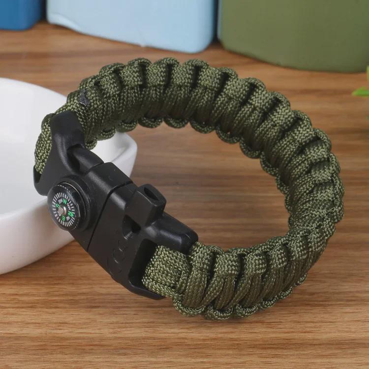 7-ядерный браслет выживания: Многофункциональная веревка для приключений на открытом воздухе с компасом