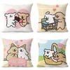 Korean Line Puppy Pillow, Fresh Sofa Pillow, Modern Chair Back Line Pillow Cover, Living Room Cushion Cover