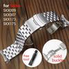 Изогнутый плоский браслет для Seiko SKX175 SKX009 SKX173 SKX007 20мм 22мм Ремешок из нержавеющей стали Браслет на запястье Мужской Женский Сменный ремешок
