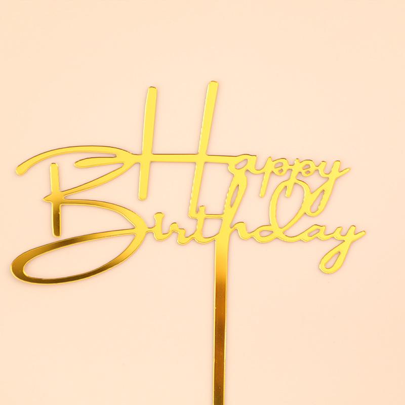 10 шт./компл., черные, золотые, акриловые топперы для торта, топперы для торта «С Днем Рождения», детский декор для дня рождения, принадлежности для детского душа, инструменты