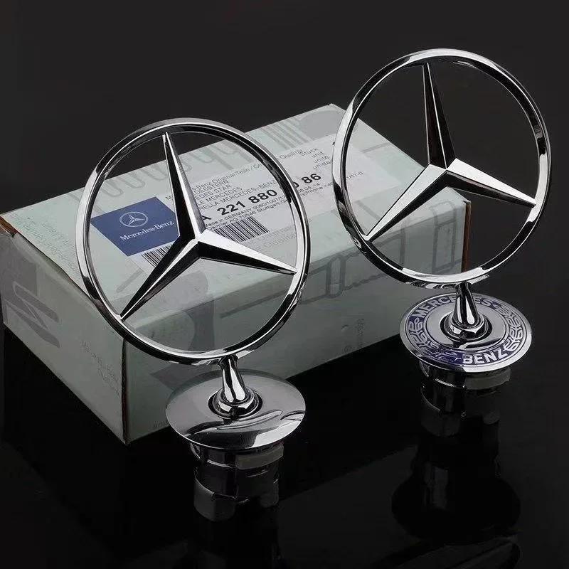 New C200 E200 For Mercedes Benz 1Pcs Car Front Bonnet Logo Emblem For Mercedes Benz W204 W220 C180 C200 E260 E300L Zinc Alloy D
