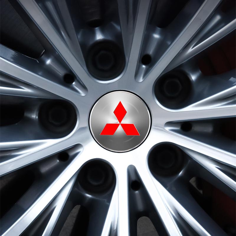 4PCS 56 60mm Car Styling Wheel Center Hub Caps Rim Cover Badge Emblem Sticker For Mitsubishi ASX Lancer 10 Pajero Outlander L200