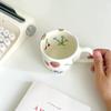 Милые керамические кофейные кружки в форме сердца в корейском стиле с ручной росписью, цветочные, с защипами, нестандартные, чашка для чая, молока, кружка для завтрака, овсянки
