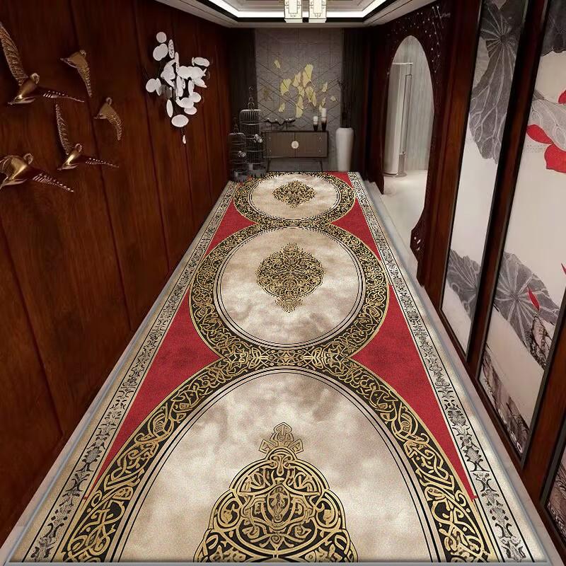 Ковер в европейском стиле, нескользящий, длинный, для коридора, украшение дома, коврики-дорожки в стиле легкой роскоши, для прихожей, моющийся коврик, для лобби, настраиваемый мат