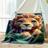 1pc wolf pattern blanket, all season lightweight home office outdoor nap multifunctional blanket