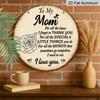 2D Flat, 1pc 7.87inch Round Aluminum Sign, "To My Mom I Love You" Quote, Vintage Rose Design, Mother's Day Metal Wall Art, Rustic Decor for Home