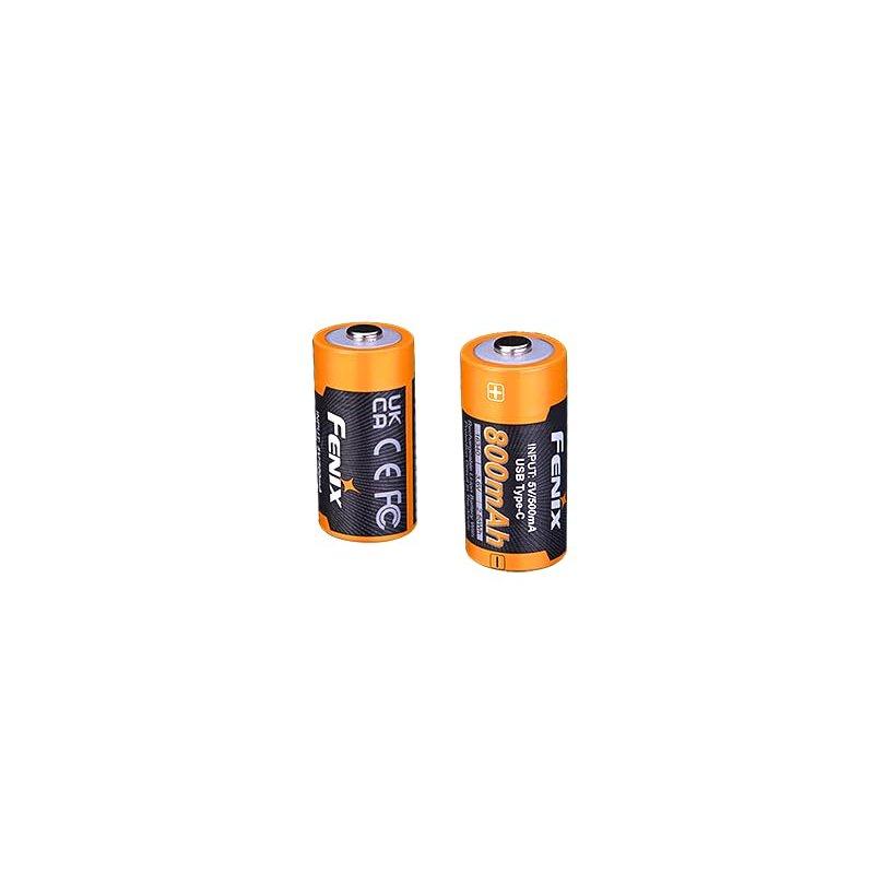 Аккумулятор Fenix ARB-L16-800UP 16340 Li-ion, 800 мАч, 3,6 В, со встроенным портом Micro-USB для зарядки