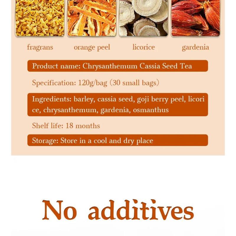Чай из семян хризантемы и кассии, полезный травяной чай в пакетиках, 120 г