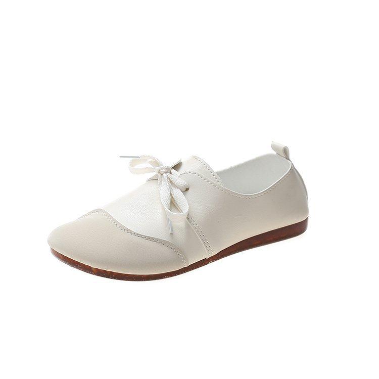 Весенняя женская повседневная обувь 2024 года, новые кожаные туфли на шнуровке, балетки, Zapatos Mujer, осенние лоферы, мокасины, мягкая круглая женская обувь